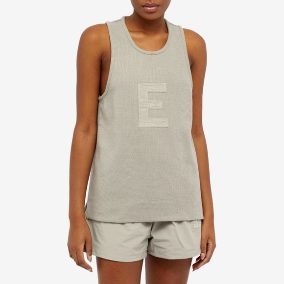 Fear of God Tops - Fear of God Essentials Waffle Tank ‘Seal’